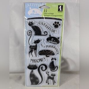 Cats Clear Acrylic Cat Stamp Set by Inkadinkado 97621